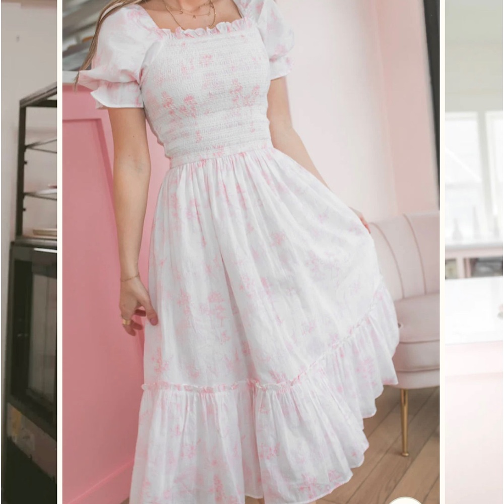 Ivy city co Valentina smocked pink floral dress